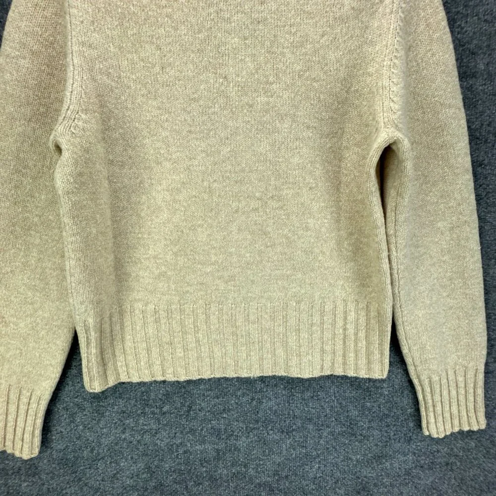 **SOLD**Vtg J Crew Sweater Womens Large Wool Turtleneck Cropped Beige - Picture 7 of 15